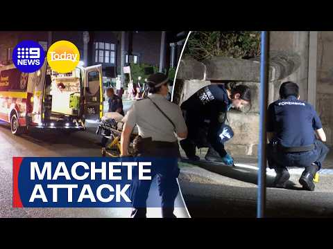 Teens arrested after alleged machete stabbing attack at Bondi Beach | 9 News Australia