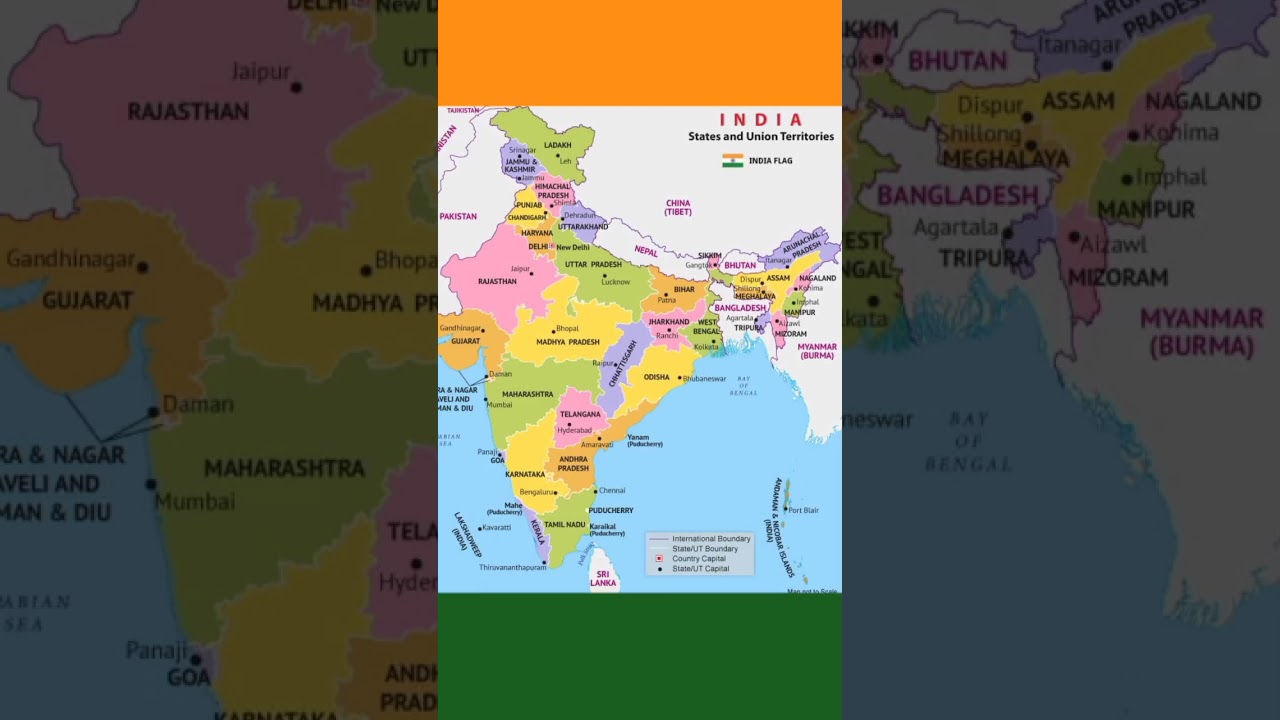 political map of india states and capitals India Map