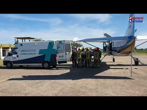 Un vuelo sanitario más desde General Villegas, una tarea para reconocer a los que intervienen