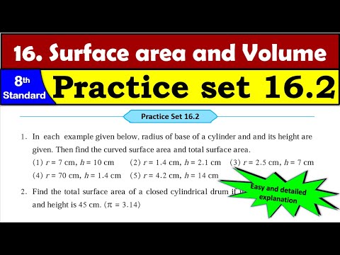 Practice Set 16.2 | Class 8 | Chapter 16. Surface area and Volume | Maths | All Question Answers