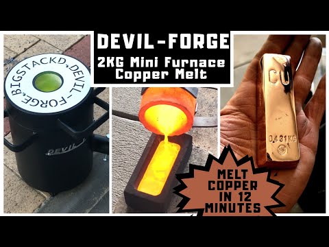 2 kg Mini Melting Furnace - 12 Minute Copper Melt with Devil-Forge