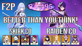 ⭐ (No Escoffier) F2P Weapons! Skirk & Raiden DESTROY Spiral Abyss 12 | Genshin Impact
