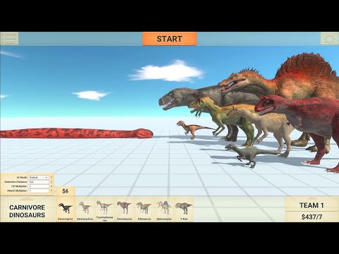 Titanoboa Vs All Units (Carnivore Dinosaurs) - Animal Revolt Battle Simulator
