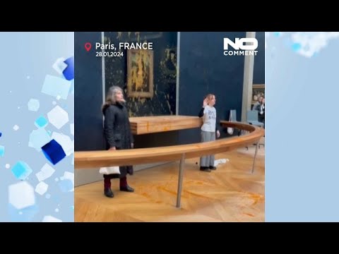 Video Thumbnail: No Comment VIDEO: Suppe auf die Mona Lisa im Louvre in Paris
