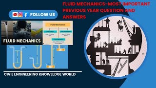 Most Repeated Previous Year QUESTIONS AND ANSWERS II FLUID MECHANICS II  #civil #fluidmechanics #mcq