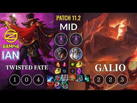 OZ Ian Twisted Fate vs Galio Mid - KR Patch 11.2