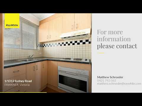1/1312 Sydney Road, Fawkner, VIC 3060, 1 Bedrooms, 1 Bathrooms, Apartment