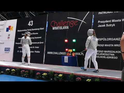 U-15 girls saber L. Tabędzka M. Siniakova final Challenge Wratislavia 2021