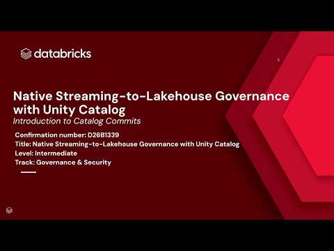 Watch: Native Streaming-to-Lakehouse Governance with Unity Catalog