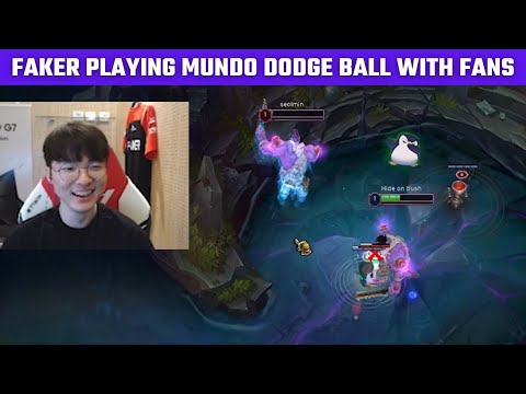 Faker playing Mundo dodge ball with fans | T1 cute moments