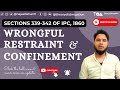 Sec 339 340 341 342 IPC Wrongful Restraint Confinement