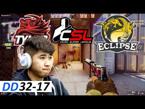 DD 32-17 POV / TyLoo vs Eclipse / Train / CS:GO Super League 2017 - Spring