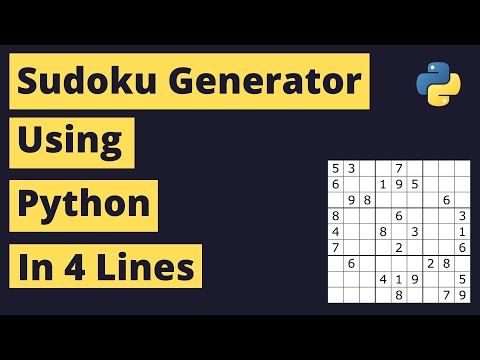 Sudoku Generator Using Python | 4 Lines of Code | dokusan