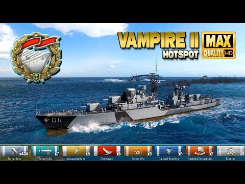 Destroyer Vampire II: Solo warrior on map Hotspot - World of Warships