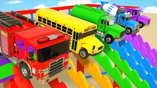 Download lagu Magic slides & colorful cars | Sing a song Wheels on the Bus | Baby Nursery Rhymes mp3