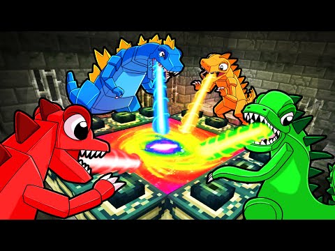 Insane Crafters DESTROY Minecraft with GOZILLA RAINBOW FRIENDS!