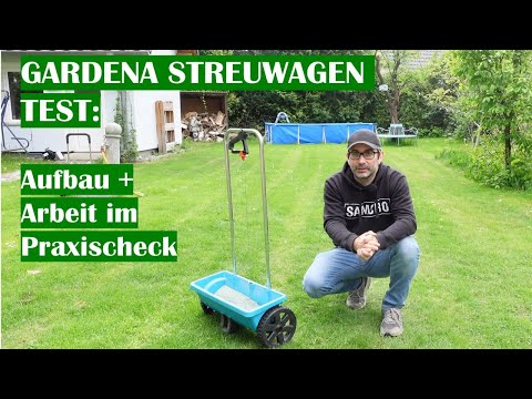 GARDENA STREUWAGEN TEST - Aufbau, Erklärung und Praxistest ✅ Ist er perfekt für Dünger und Rasen?! 💚