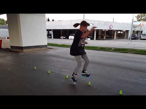 Justyna "Jupi" Czapla - Training for WFSC 2017 - Powerslide Triskates Freestyle Slalom