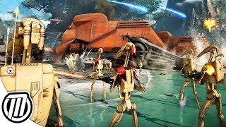 Star Wars Battlefront 2 HUGE Battle of Kashyyyk CLONE WARS GAMEPLAY