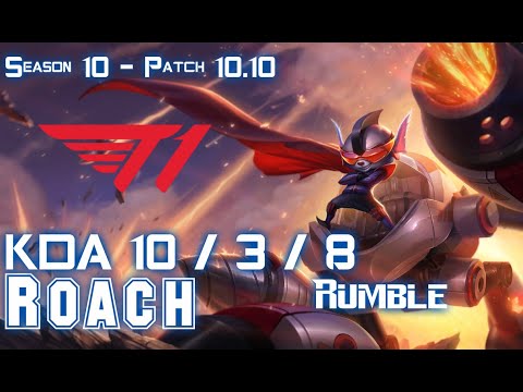 T1 Roach RUMBLE vs ORNN Top - Patch 10.10 KR Ranked