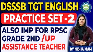 Dsssb Tgt English Practice Set-2 Also imp for Rpsc Grade 2nd \ Up Teacher and Tgt Pgt By Nisha Mam