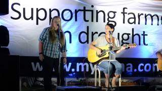 Mackenzie Pringle singing with Sara Storer " Come on Rain"