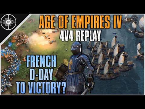 FRENCH MEDIEVAL D-DAY! | 4v4 Boulder Bay | Age of Empires IV Replays #1