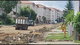 VIDEO FOTO Primul tronson din Calea Dumbrăvii, întârzieri de o lună și jumătate - Mai durează până va fi gata 1 video