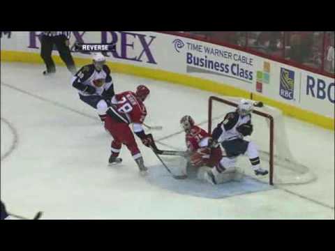 Niclas Bergfors Nice Bckhand Goal vs Hurricanes 3/27/2010