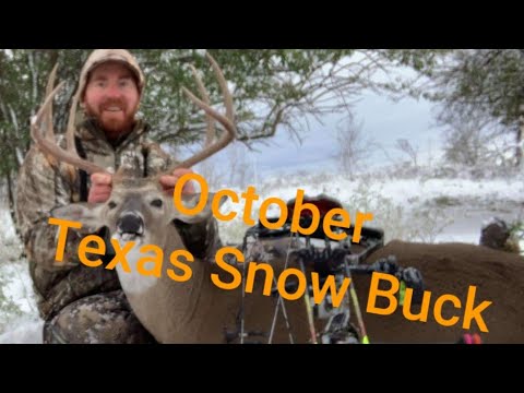 Harvesting a Huge Texas October Snow Buck!
