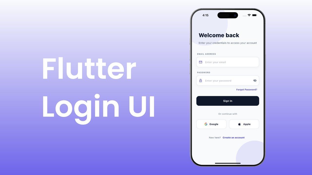Flutter Login Page UI Tutorial for Beginners