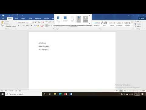 Use of align left, right, center & justify in the home tab