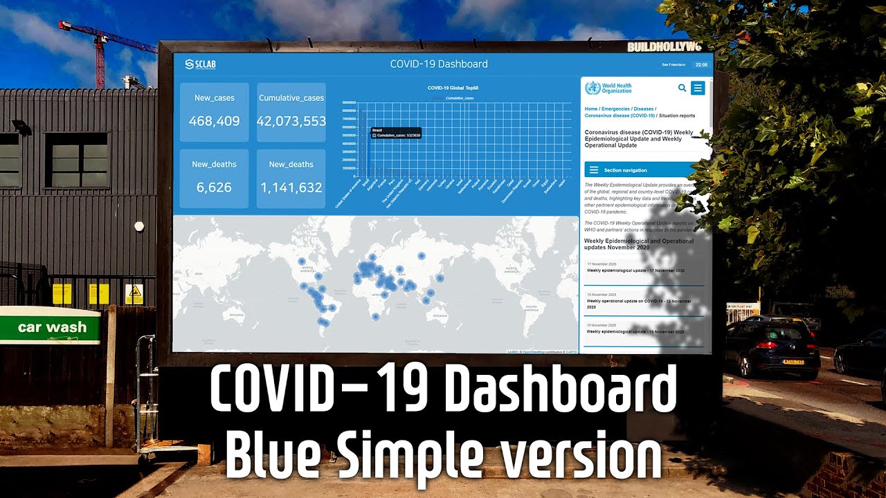 COVID-19 Dashboard Blue Simple version theme.