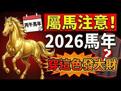 生肖馬注意！2026年丙午馬年！一定要多穿這顏色，这是你的招財符！財富主動找上門！#2026生肖馬運勢 #生肖馬 #屬馬 #本命年 #財運 #招財顏色 #幸運顏色 #屬馬2026運勢 #穿衣運勢