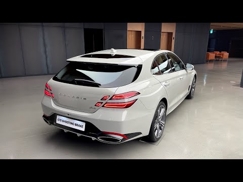 2024 GENESIS G70 Shooting Brake 2.5T Sport Prestige 'Vatna Gray / Black & Red Walkaround Review (4K)