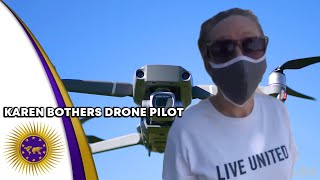 Karen Interrupts & Questions Brotha After Viewing Him Fly A Drone Over Homes For His Company