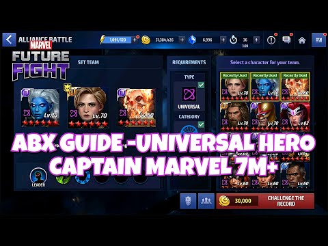 [ABX GUIDE] CAPTAIN MARVEL (7M+) - UNIVERSAL HERO | MARVEL FUTURE FIGHT