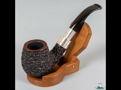 1995 Peterson Dublin Sterling Silver Spigot Rusticated Bent Army Mount (68) 9mm