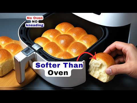 Air Fryer Bread Rolls That Turn Out Soft Every Time! No Knead Bread Recipe.