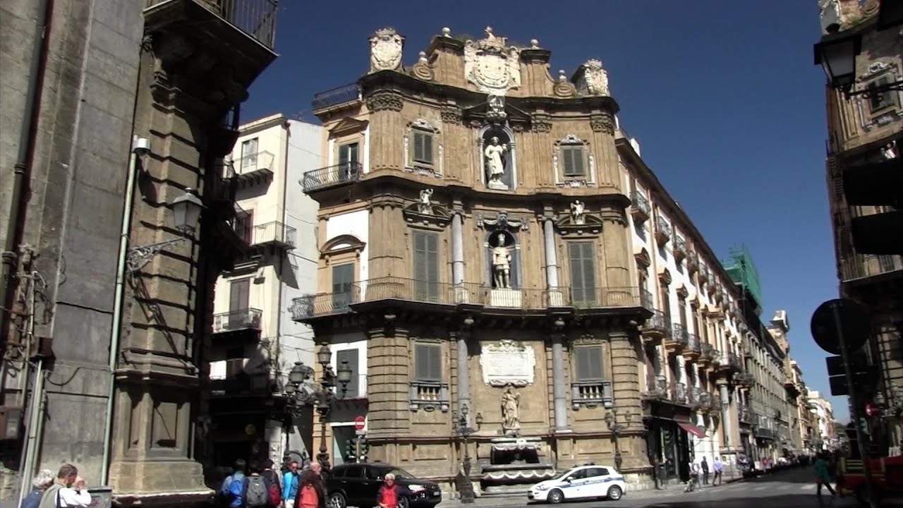 Sicily 05: Palermo: next self-guided walking tour: Quatro Cantile & nearby fountains & CHRs. SD 480p
