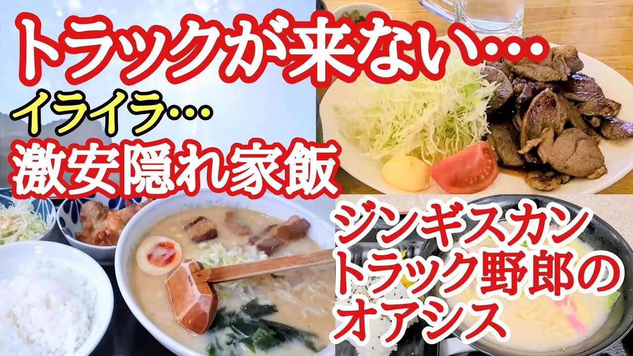【長距離トラック】トラック来ず…イライラでも笑顔で…オートレスト木曽路、焼肉屋のジンギスカン！激安で頻繁に行く中華屋【たんぽぽ】【黒丸PA上】【Japanese food】