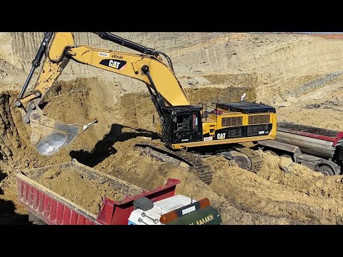 Caterpillar 390D Excavator Loading Mercedes & MAN Trucks - Interkat SA