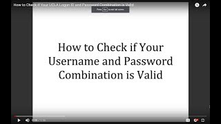 How to Check if Your UCLA Logon ID and Password Combination is Valid