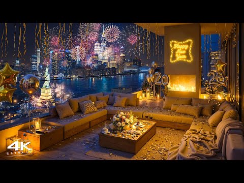 New Year’s Eve 2026 | Cozy NYC Apartment with Elegant Jazz Music & Fireworks Ambience to Relaxation