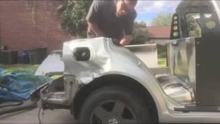 Converting a car into a flatbed  truck