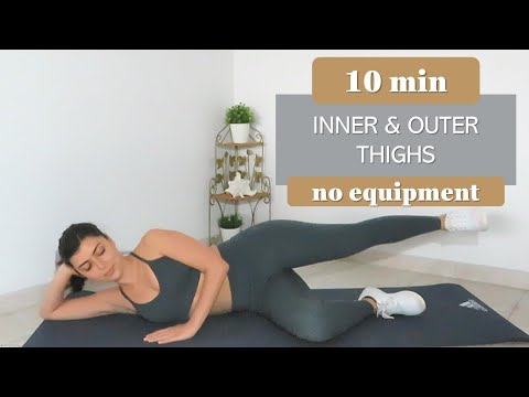 10 min Inner & Outer Thigh workout - Tone your legs // No lunges, no squats, no equipment