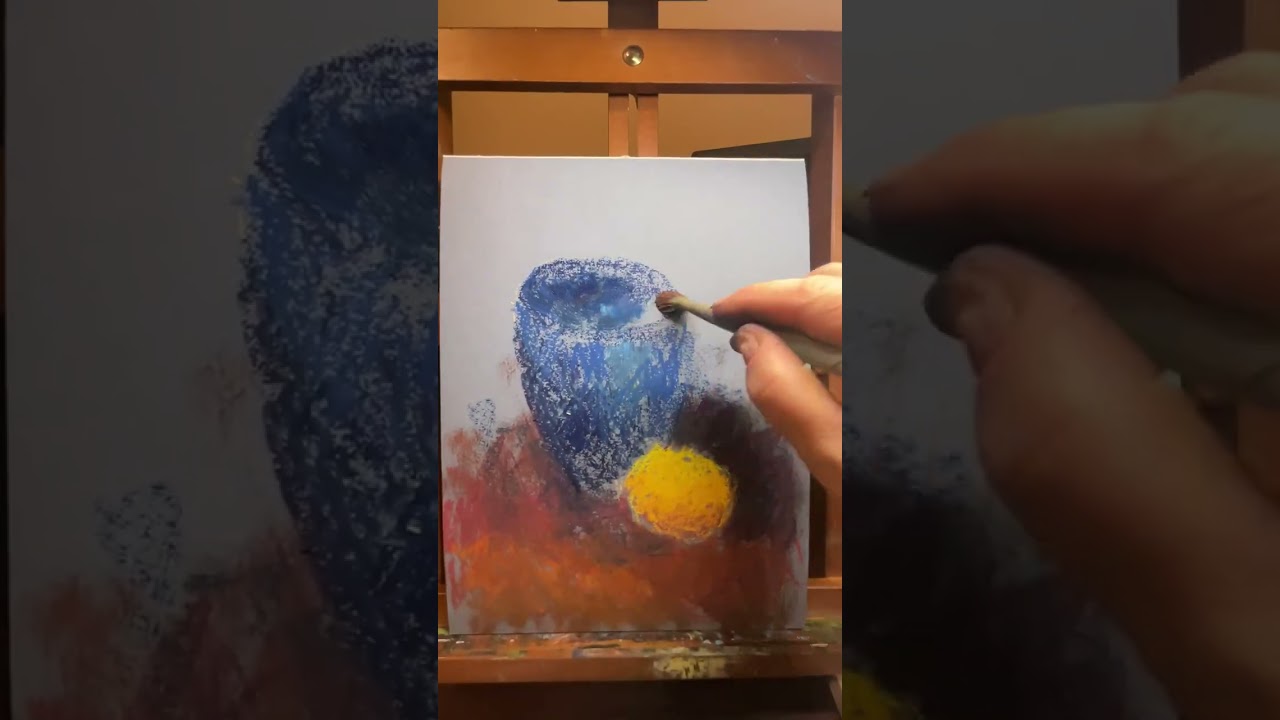 Painting a simple still life with oil pastels