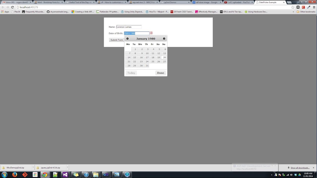 jQuery Ui DatePicker with ASP.NET MVC