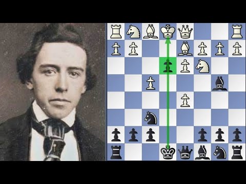 Paul Morphy opens the e file to deliver a crushing attack (1857)