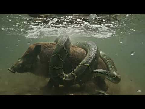 Giant Anaconda Ambushes Wild Boar at Riverbank – Real Attack Caught on Camera